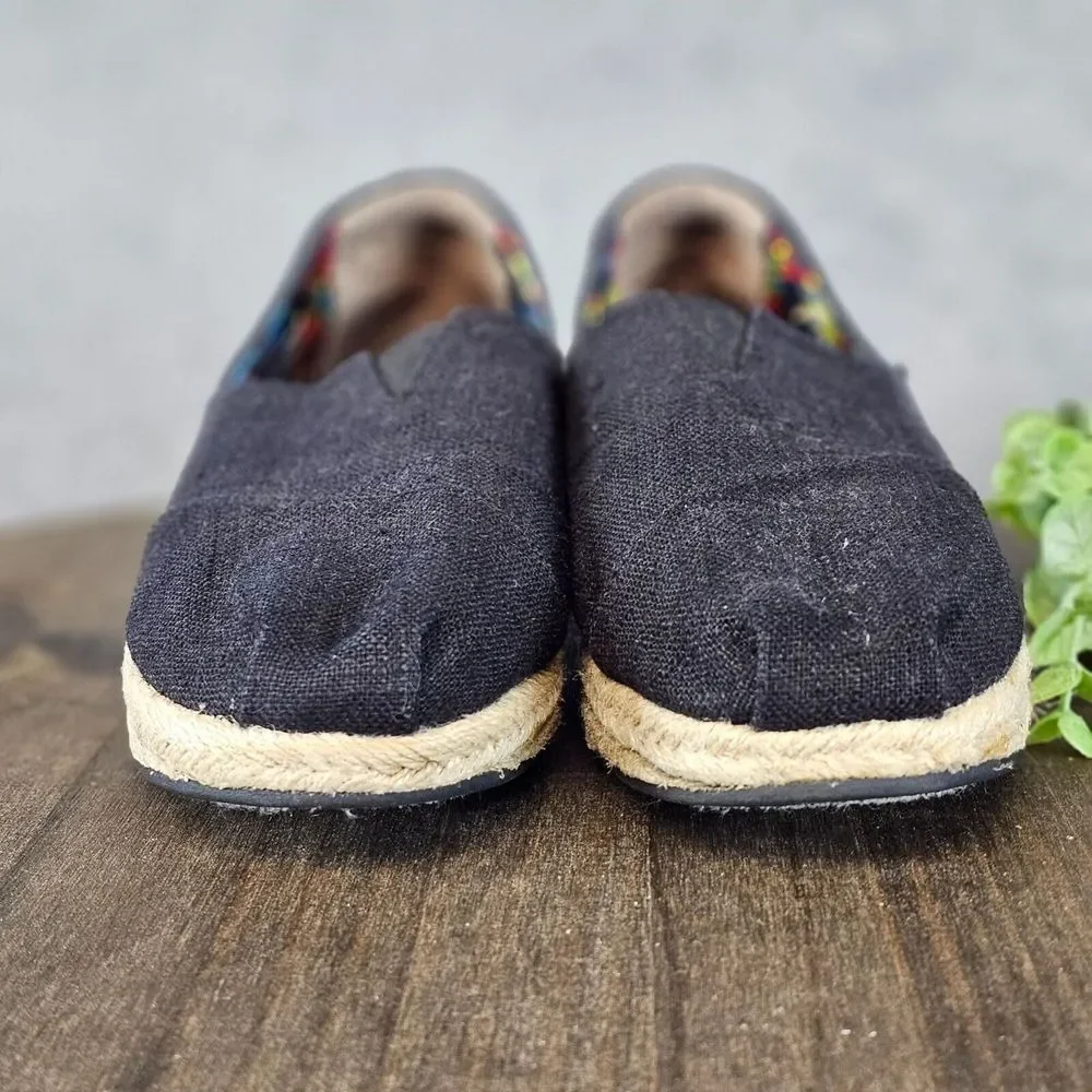 BOBS Skechers Womens Size 9 Jinx Black Espadrilles Wedge Arch Pillow Memory Foam